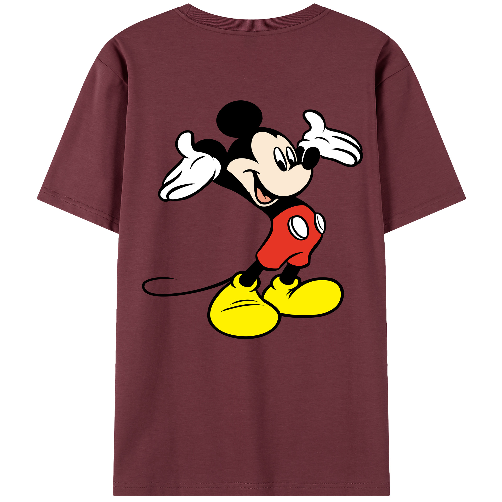 （画像用） ミッキーマウス Mickey Mouse 綿100％半袖Tシャツ（背面プリント）